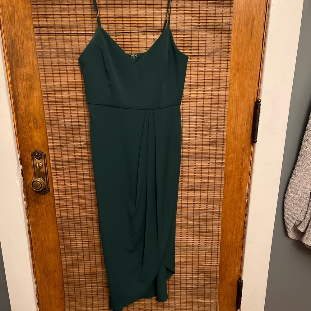 Lulu's Deep Green Midi Dress